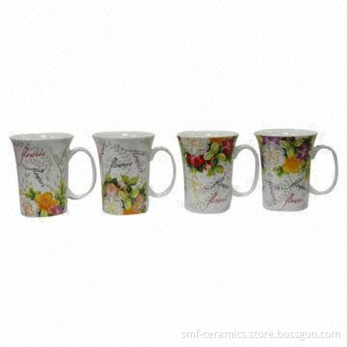 13oz New Bone China/Ceramic Trumpet Mugs, Various Colors are Available